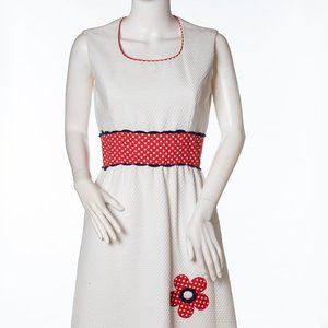 Vintage White Floral Dress by Elfriede for Twigg